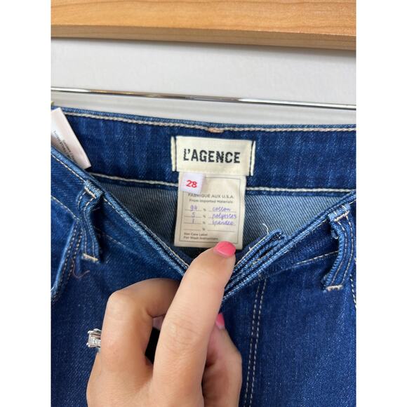 NWT L'Agence Beatrix High Rise Baby Bootcut Jeans in Arroyo Wash Size: 28 - Picture 4 of 9